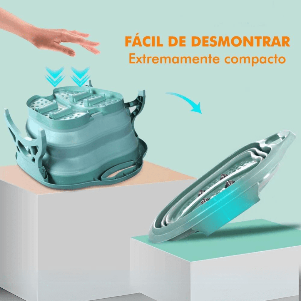bacia dobrável spafeet com rolos massageadores – alívio para pés cansados