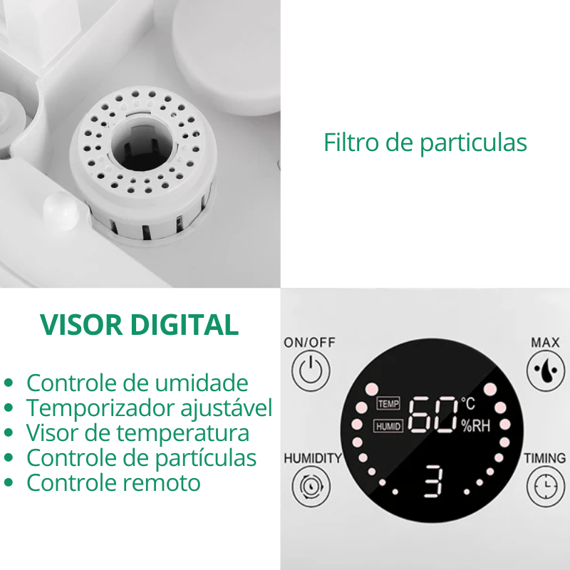 umidificador de ar 3 litros silencioso com 30 horas de uso