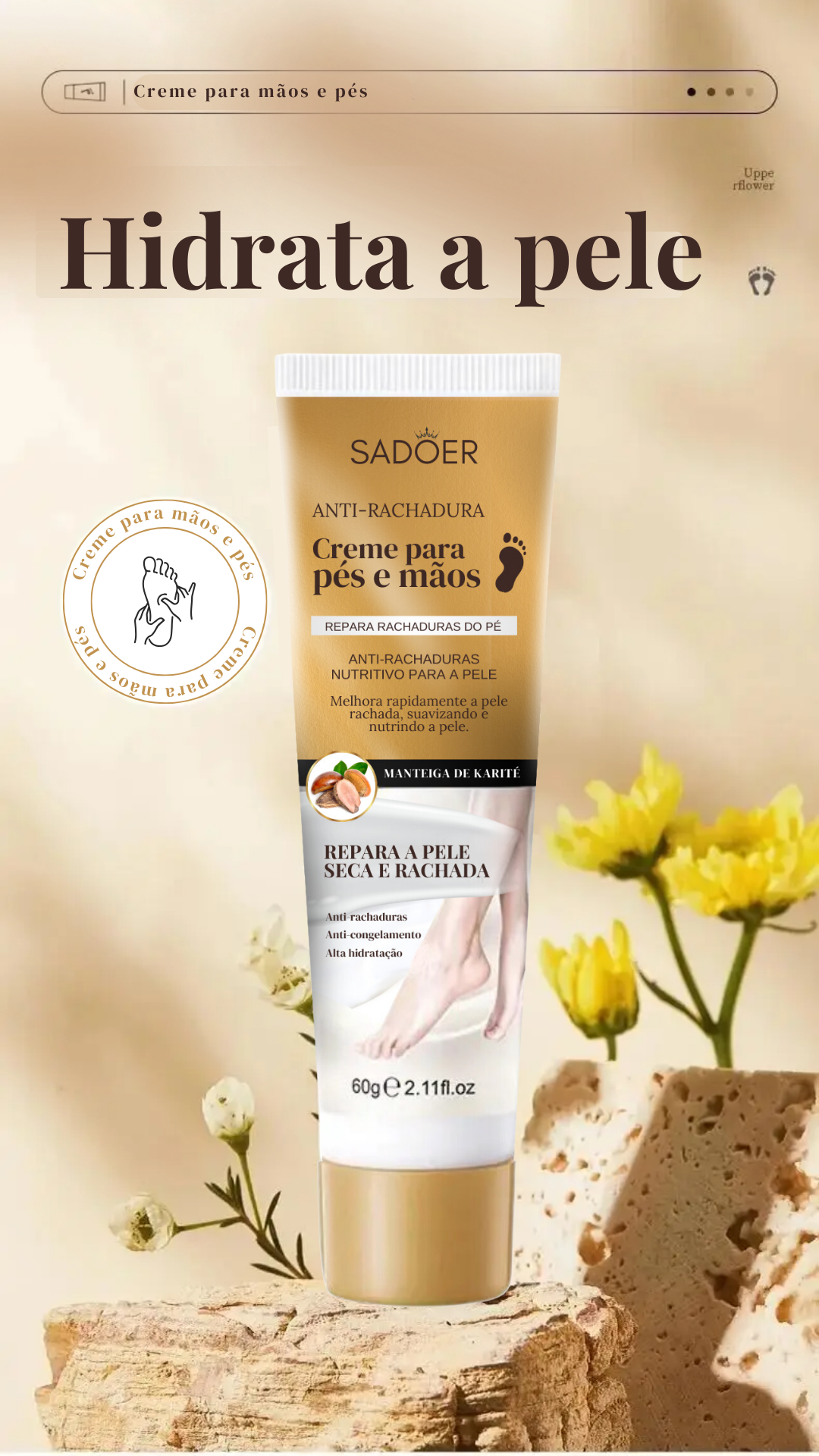 Creme Anti-rachaduras para Mãos e Pés 60g