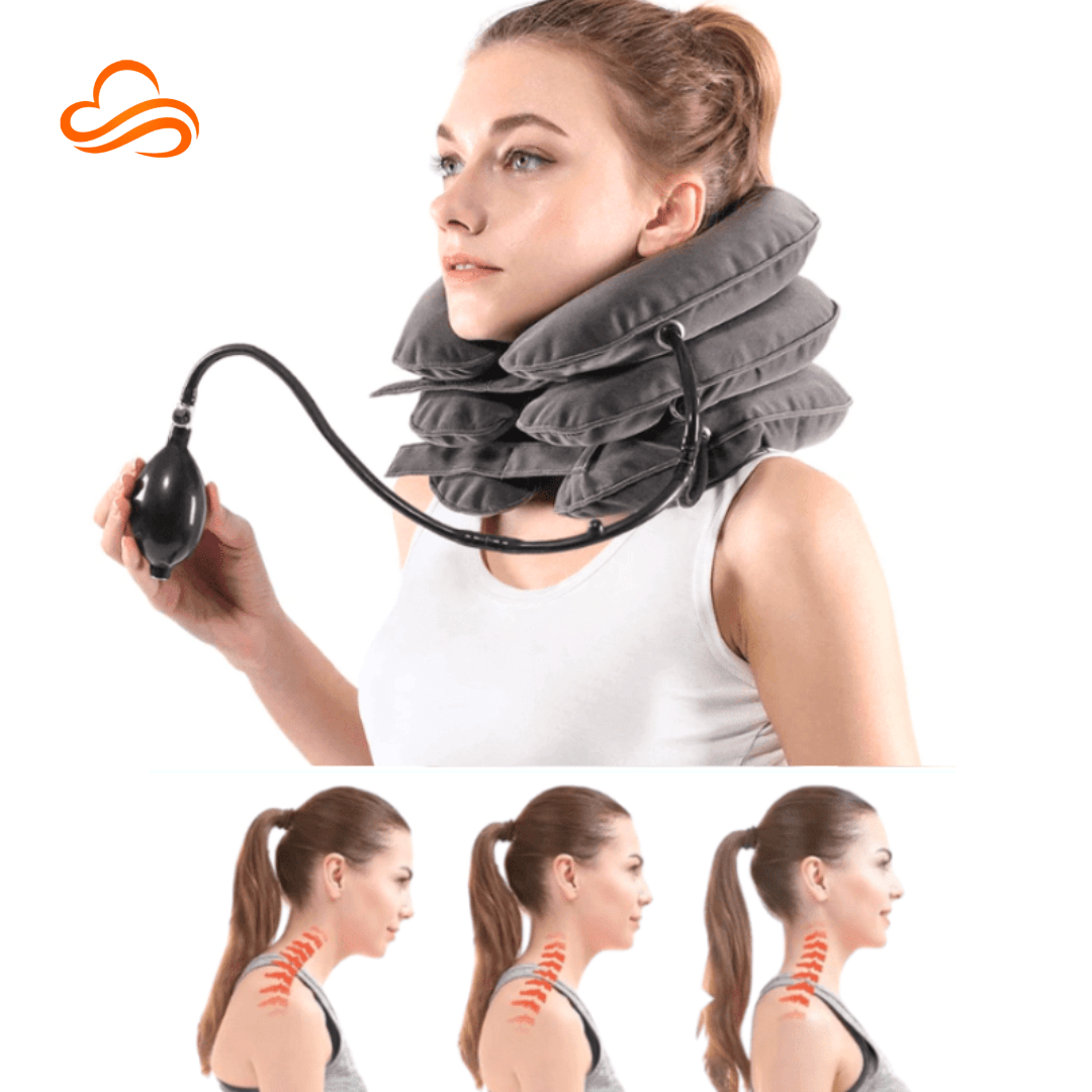 Alongador de Pescoço Inflável Kajopi – Tração Cervical e Alívio da Dor