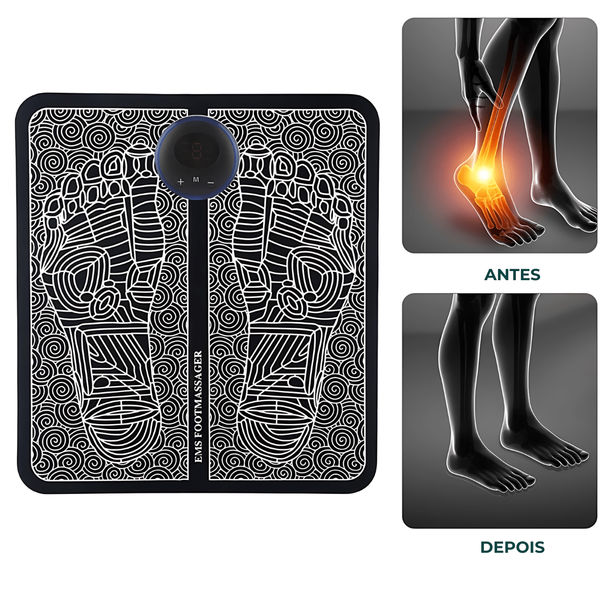 Tapete Massageador Elétrico EMS Portátil – Alívio Profundo e Sem Fios