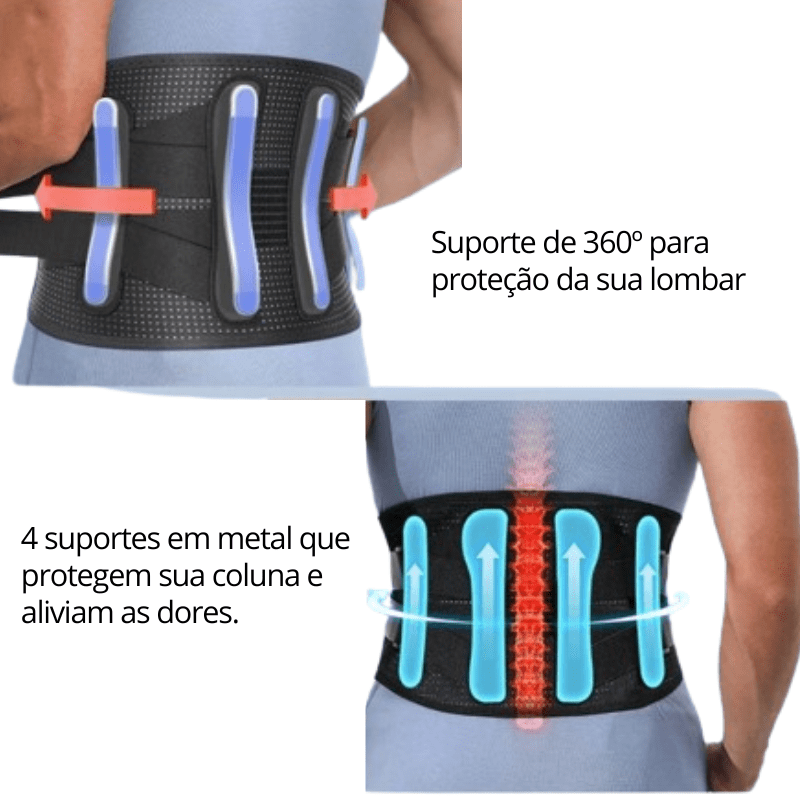 Cinta Semirrígida para Lombar - Suporte Ergonômico e Alívio de Dores