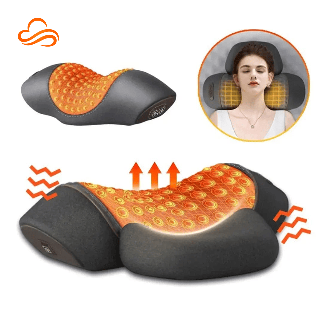 Travesseiro Massageador com Calor e Vibração para Alívio Cervical