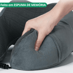 kit viagem conforto: travesseiro cervical ajustável e máscara blackout