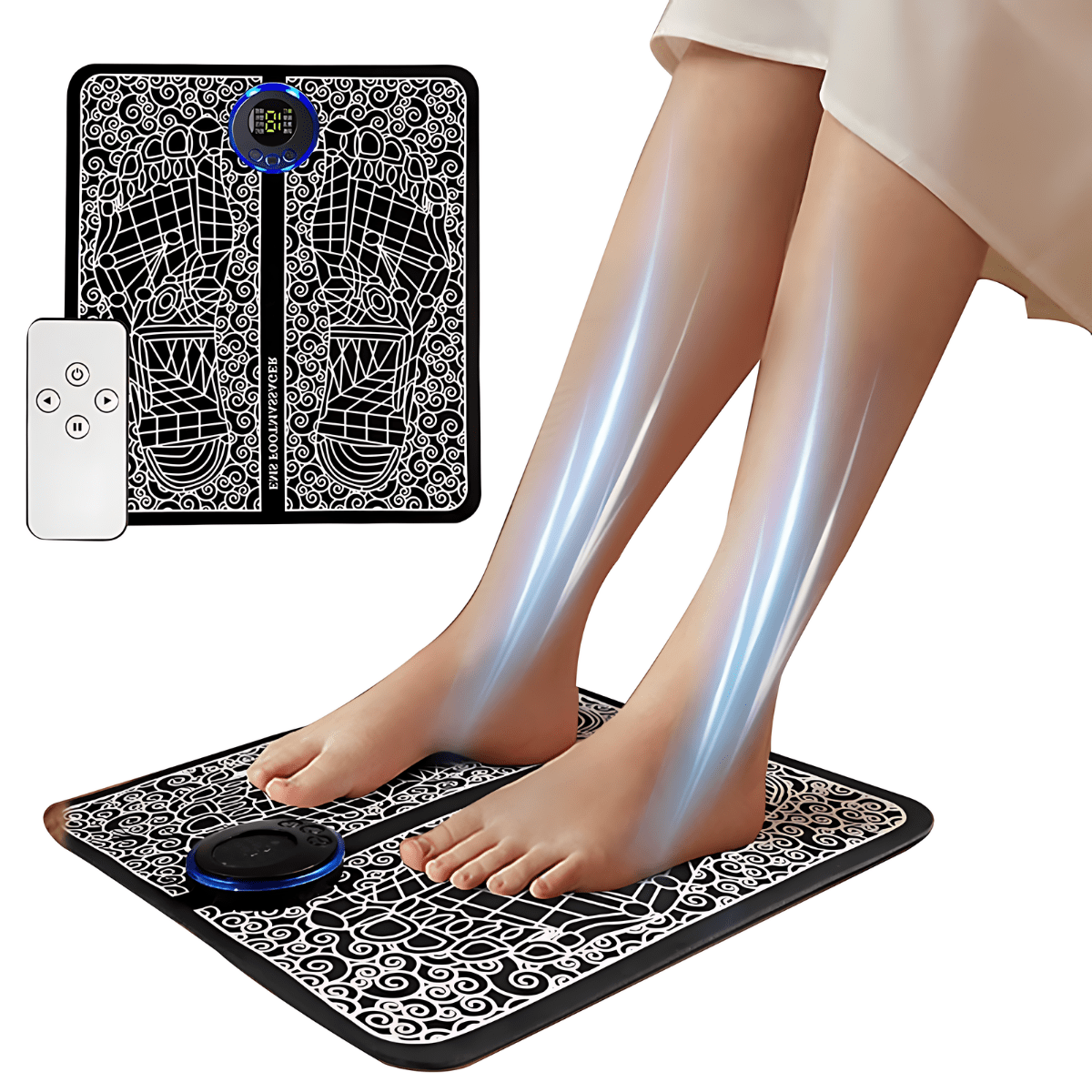Tapete Massageador Elétrico EMS Portátil – Alívio Profundo e Sem Fios