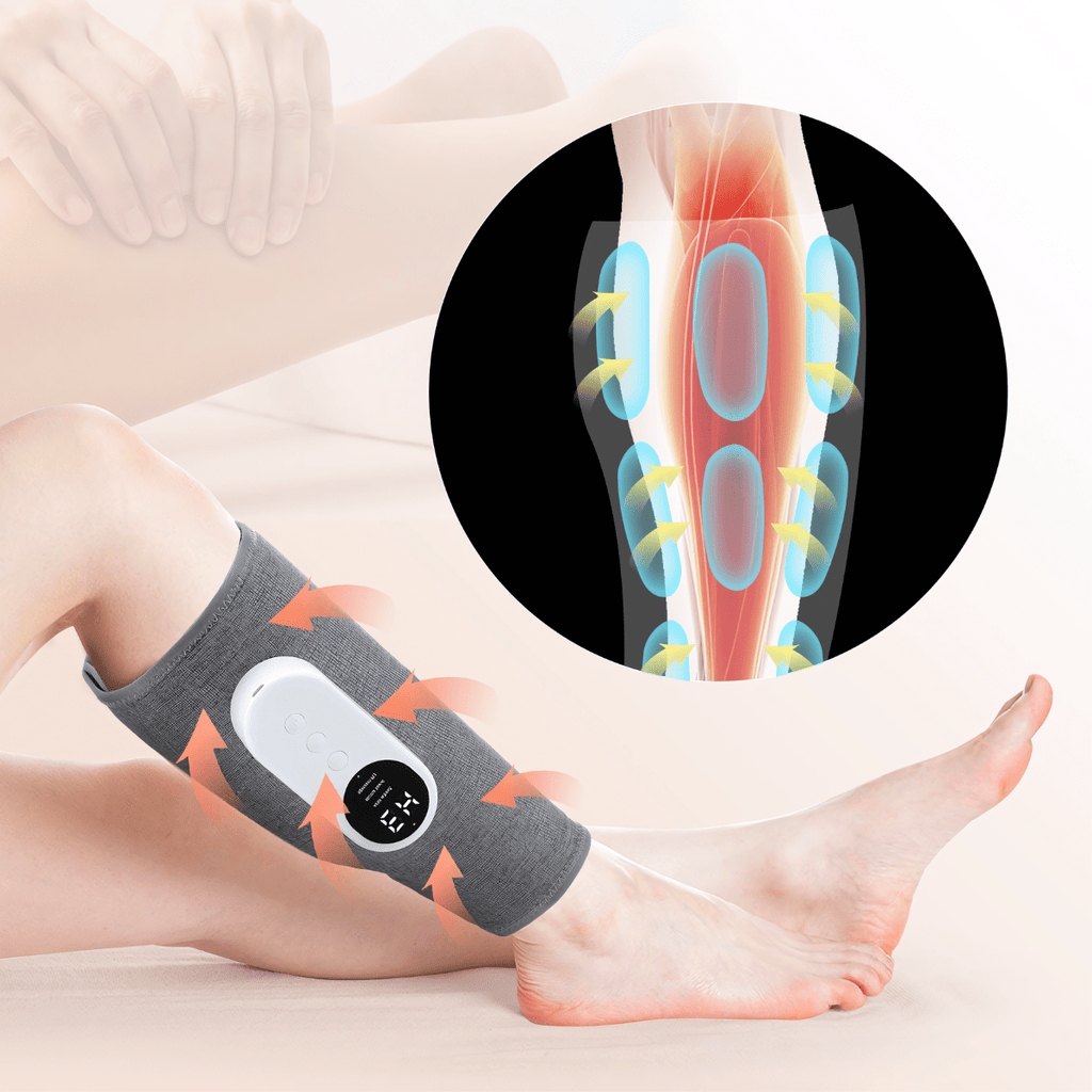massageador de compressão para pernas com calor ajustável e portátil