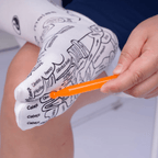 kit reflexologia podal: meias com mapa e massageador terapêutico
