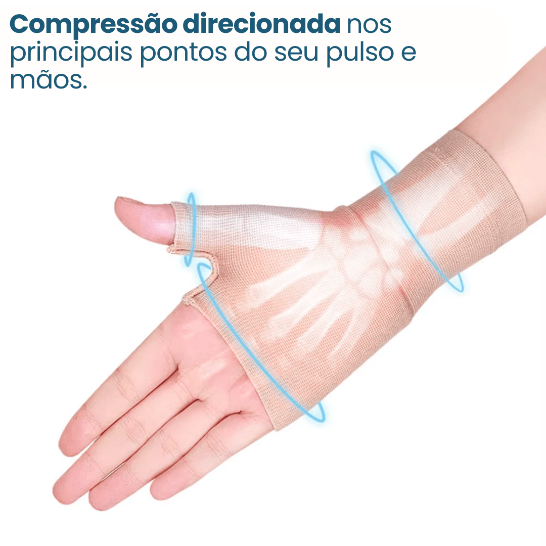 luva de compressão 360º para alívio da dor nas mãos conforto e circulação