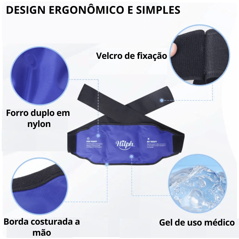 bolsa lombar quente e fria com cinto ajustável para alívio de dores