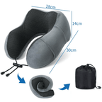 kit viagem conforto: travesseiro cervical ajustável e máscara blackout