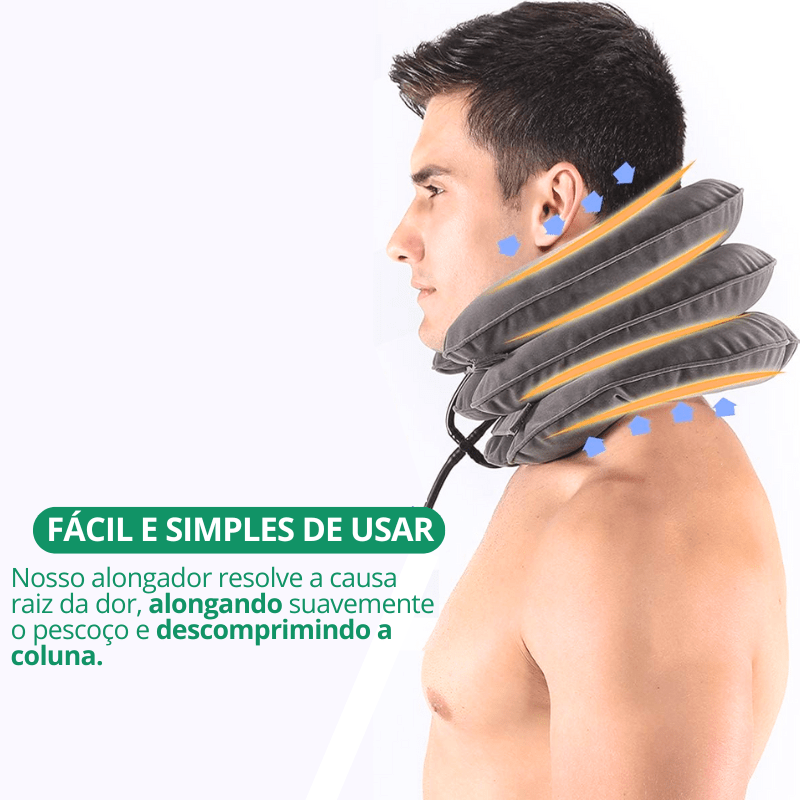 Alongador de Pescoço Inflável Kajopineck - Tração Cervical e Alívio de Dores
