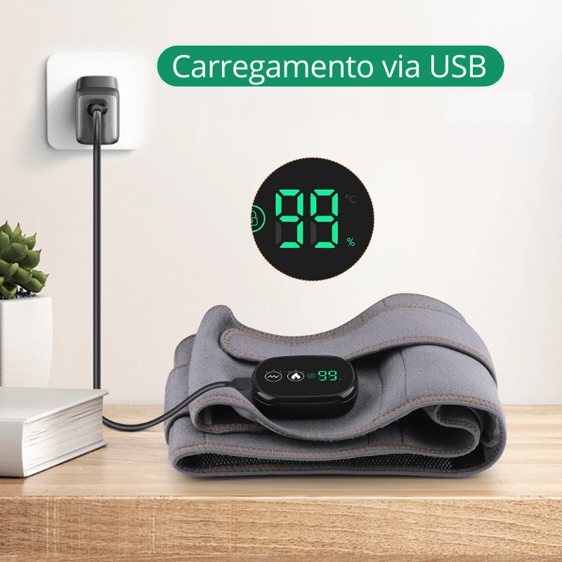 Massageador Lombar 2 em 1 com Aquecimento e Vibração Personalizada