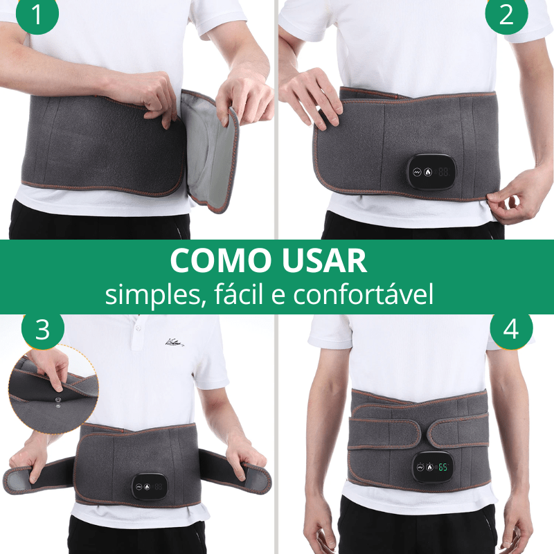 Massageador Lombar 2 em 1 com Aquecimento e Vibração Eficaz