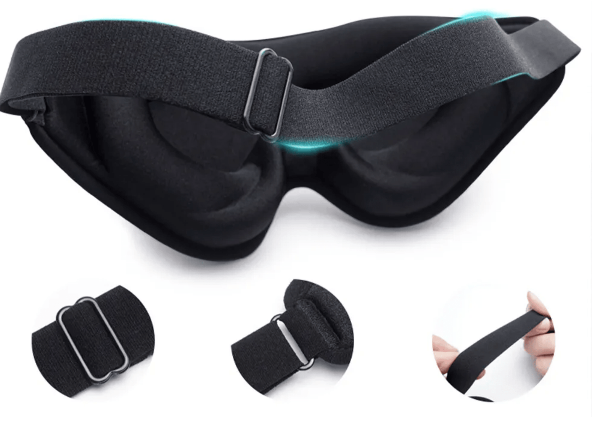 Máscara de Dormir Blackout 3D em Espuma de Memória para Sono Profundo