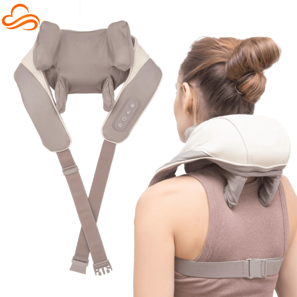 Massageador Shiatsu Recarregável para Pescoço e Ombros com Calor e Vibração