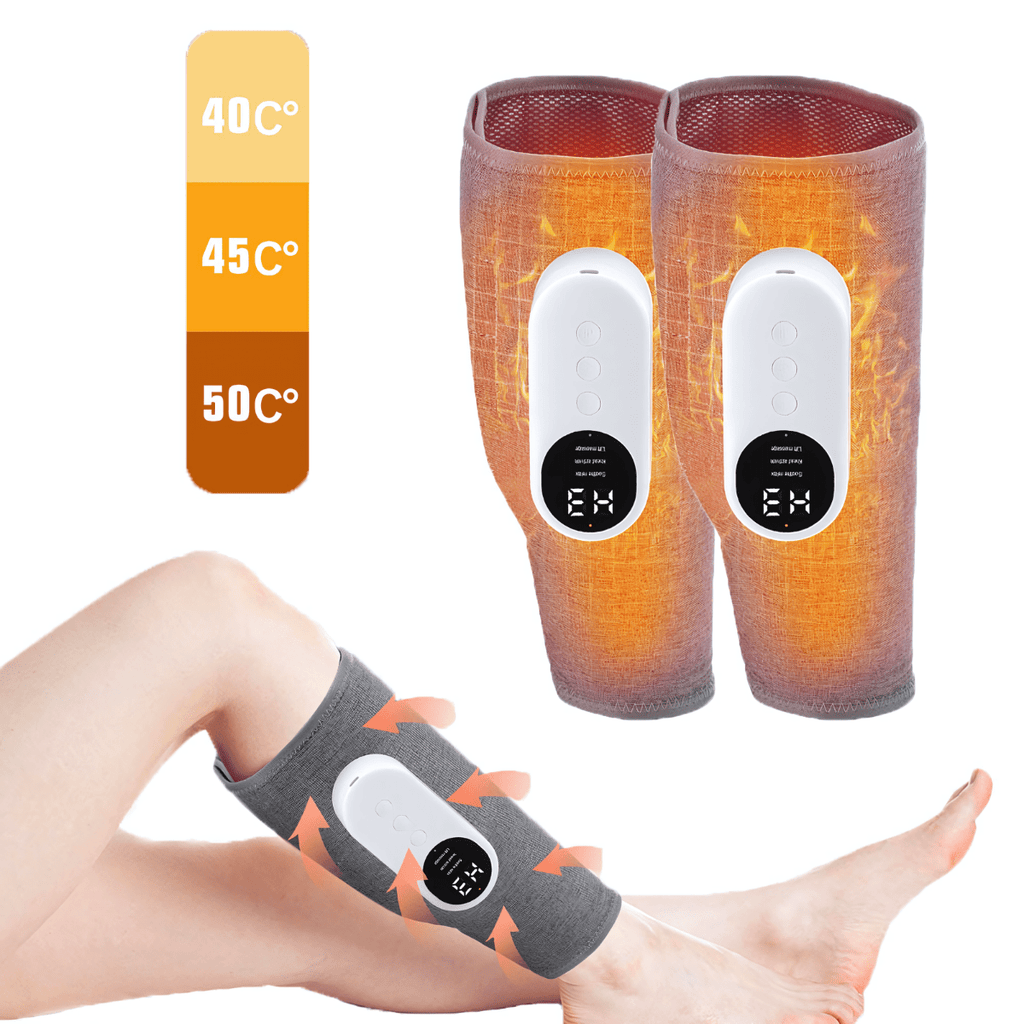 massageador de compressão para pernas com calor ajustável e portátil