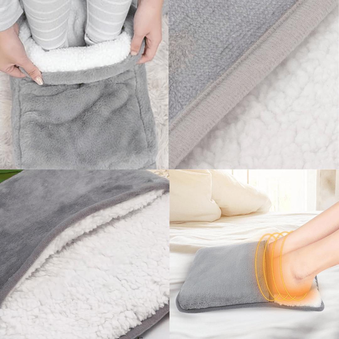 Tapete Aquecedor Elétrico USB para Pés em Lã Macia - Conforto Térmico