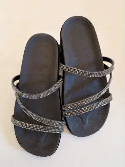 Papete Birken Feminina de Manta Strass Sandalia Rasteirinha Glitter