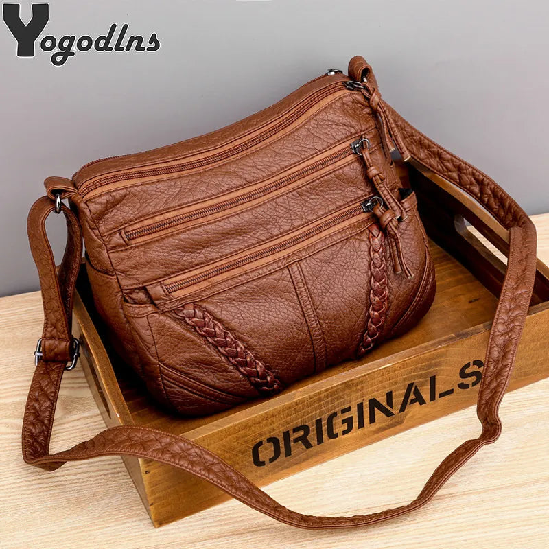 Bolsa Couro Vintage