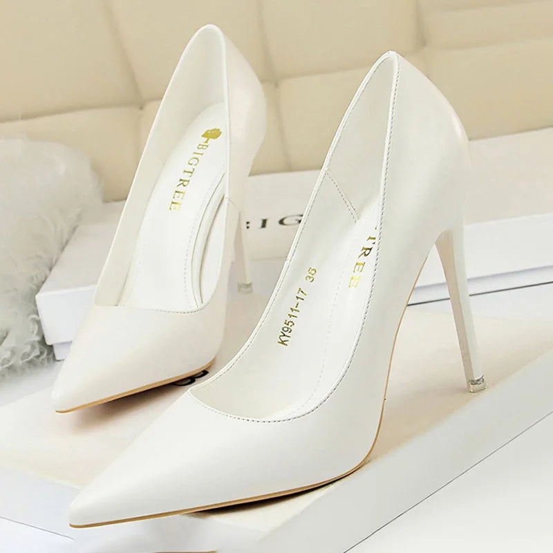 scarpin branco 10,5cm | lisa confortável