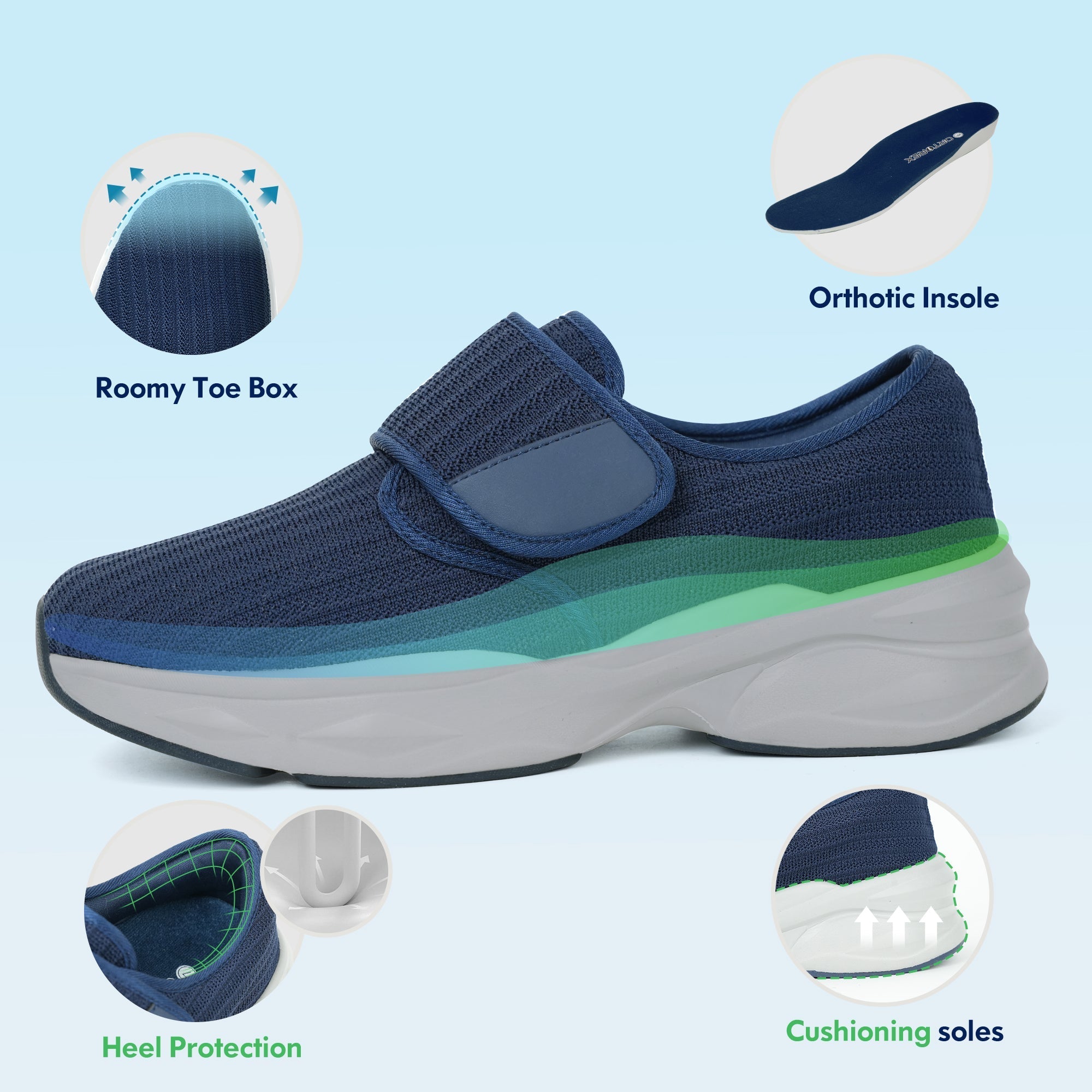 dk.blue walking shoes-freya confortável