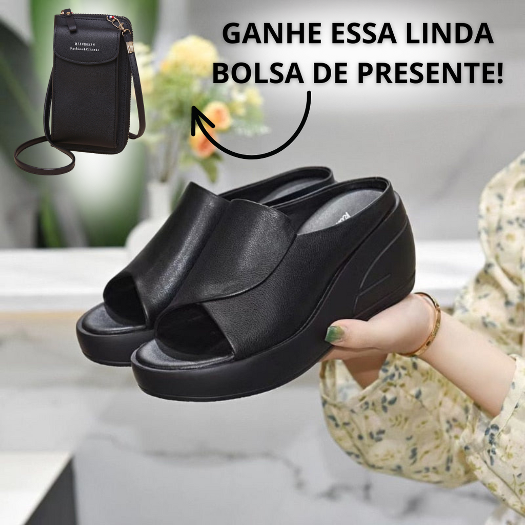 sandália ortopédica de plataforma bolsa [] feminina confortável
