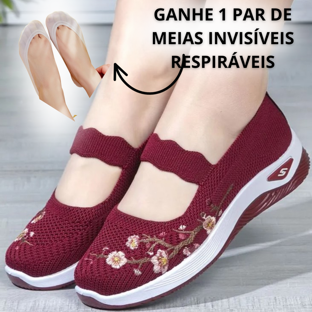 tênis ortopédico feminino confortável para caminhada