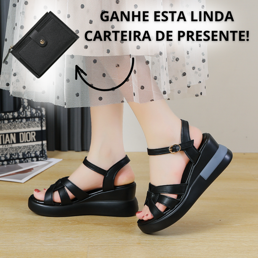 sandália ortopédica comfortmax carteira feminina confortável