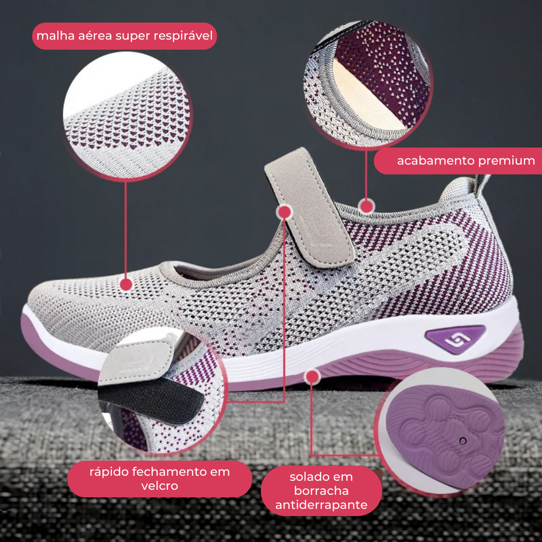 tênis ortopédico anatômico comfortflex feminino confortável para caminhada