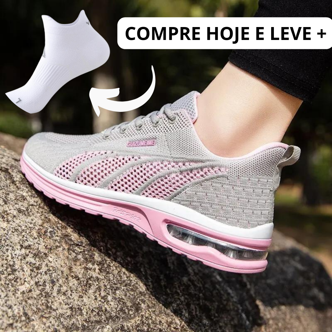 tênis ortopédico para meia de poliamida feminino confortável para caminhada