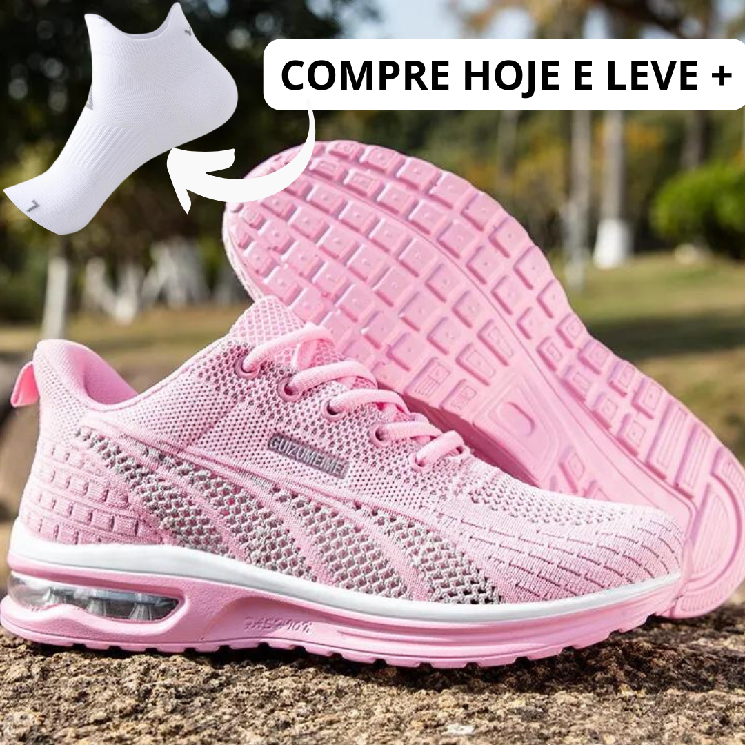 tênis ortopédico para meia de poliamida feminino confortável para caminhada