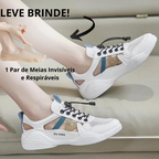 tênis ortopédico fit brinde meia invisível feminino confortável para caminhada