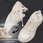 tênis ortopédico fit brinde meia invisível feminino confortável para caminhada