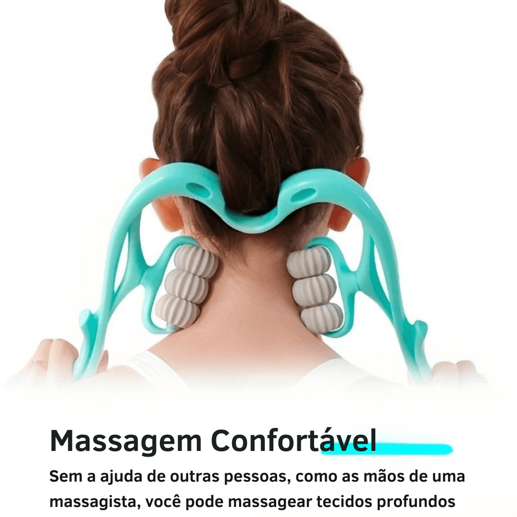 massageador de pescoço manual com rolo alívio de tensão e dor