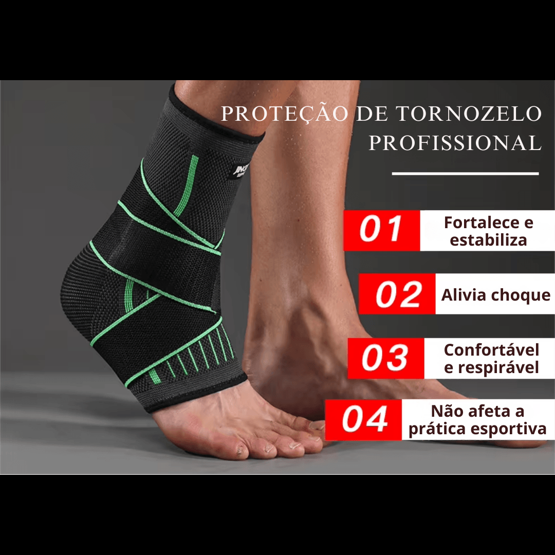 Tornozeleira de Compressão em Nylon para Alívio de Dores e Suporte