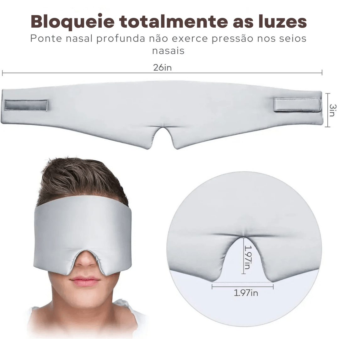 Máscara de Seda para Dormir – Bloqueio Total de Luz e Conforto Ajustável