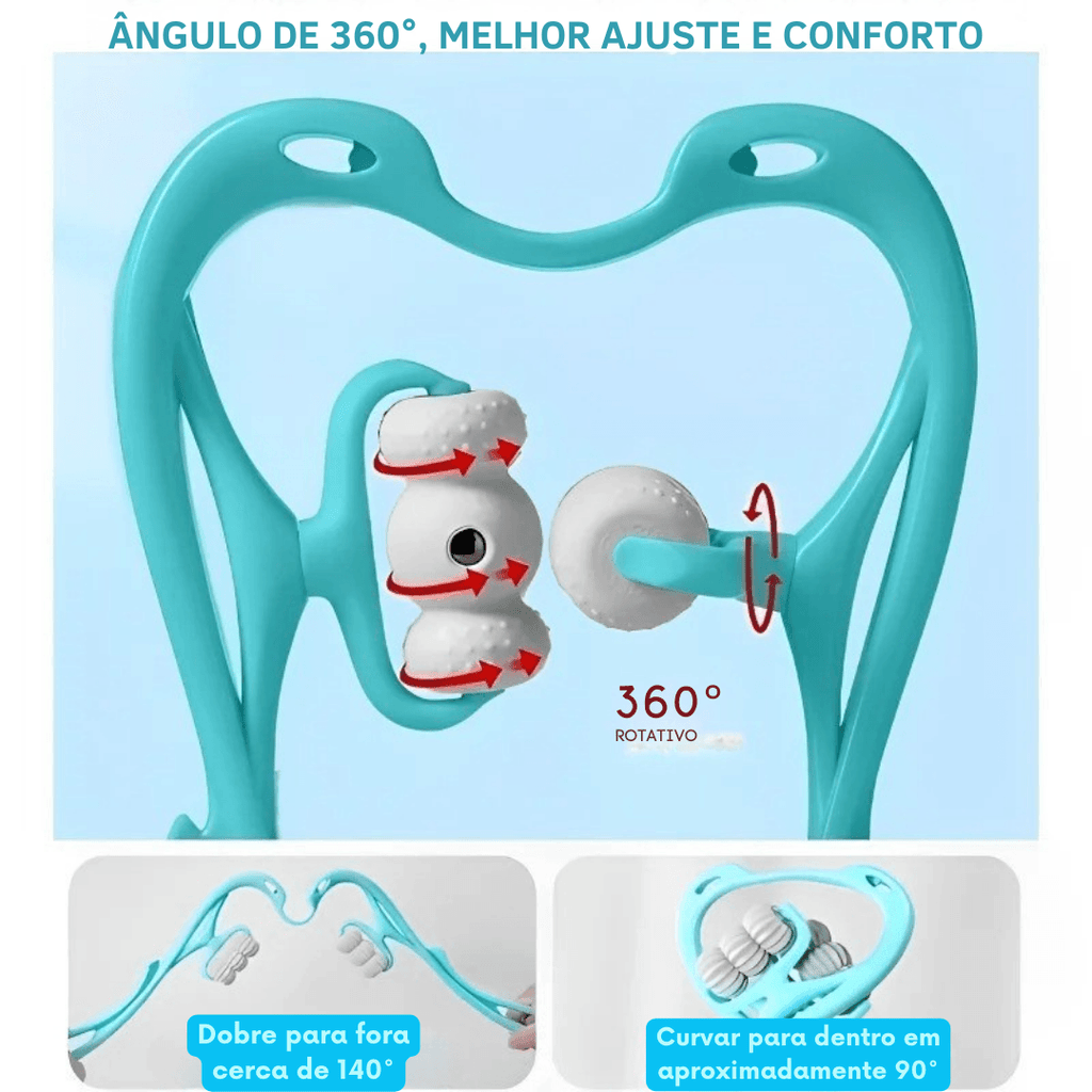 massageador de pescoço manual com rolo alívio de tensão e dor