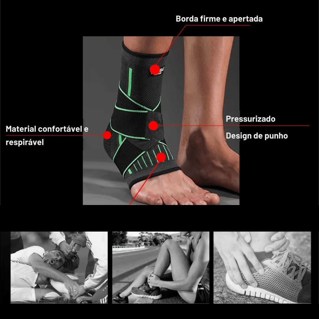 Tornozeleira de Compressão em Nylon para Alívio de Dores e Suporte