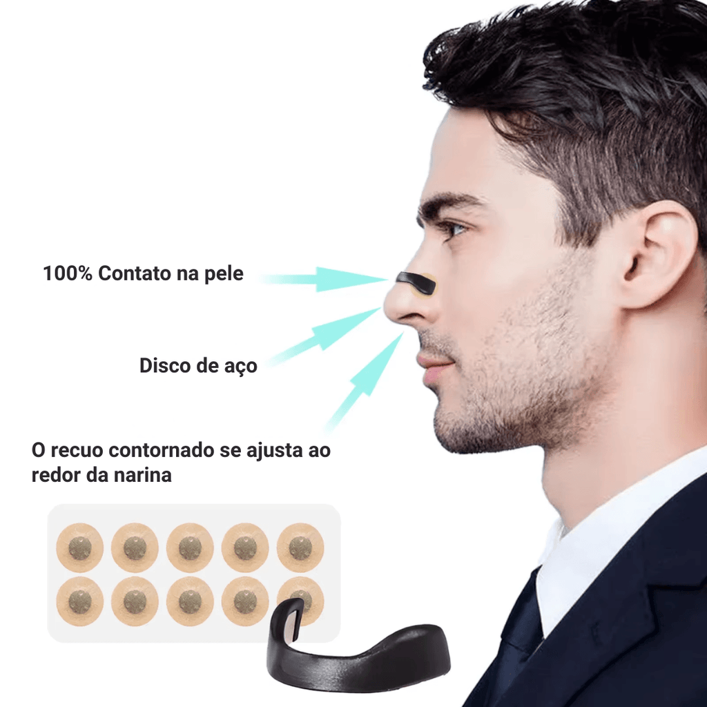 kit tira nasal anti-ronco em silicone melhore a respiração e sono