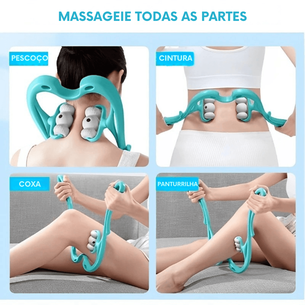 massageador de pescoço manual com rolo alívio de tensão e dor
