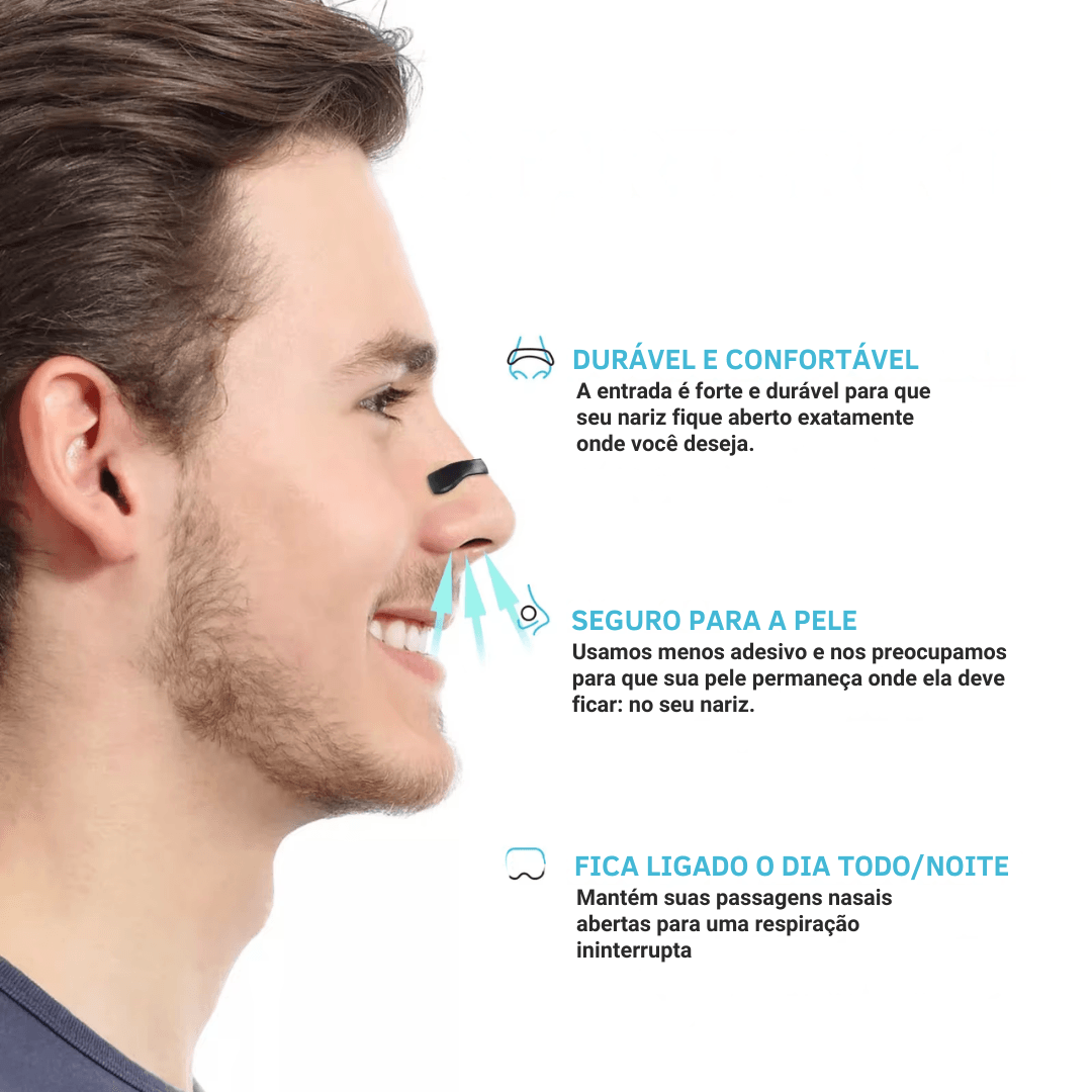 Kit Tira Nasal Anti-Ronco em Silicone - Melhore a Respiração e Sono