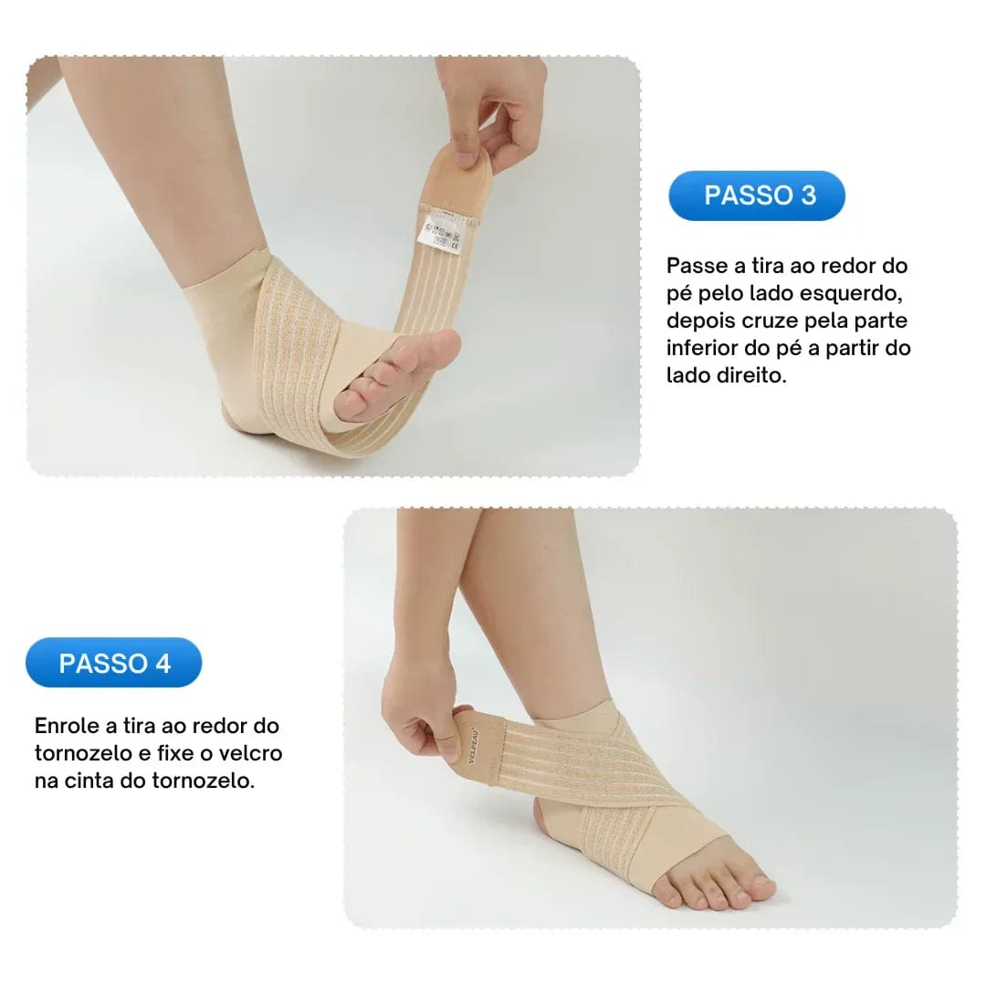 Suporte de Compressão para Tornozelo e Pé - Alívio Rápido e Ajustável