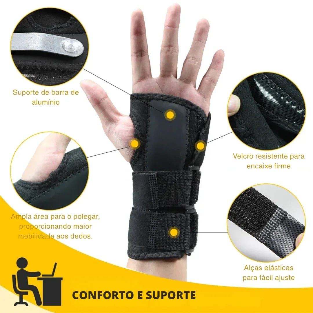 Órtese de Punho Ajustável com Tala de Alumínio – Alívio Túnel do Carpo