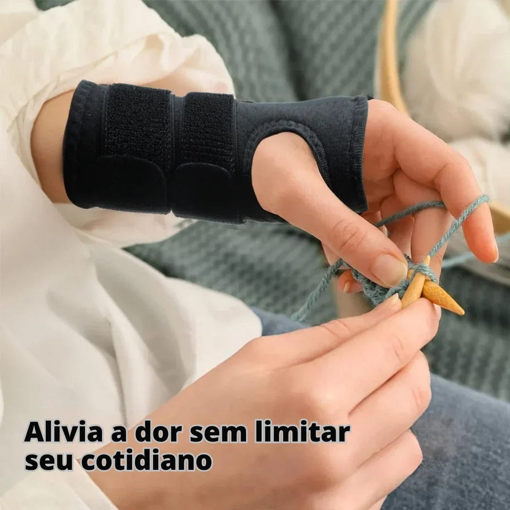 órtese de punho ajustável com tala de alumínio – alívio túnel do carpo