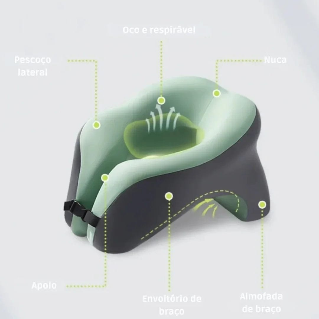 travesseiro de pescoço memory foam respirável – conforto em viagens