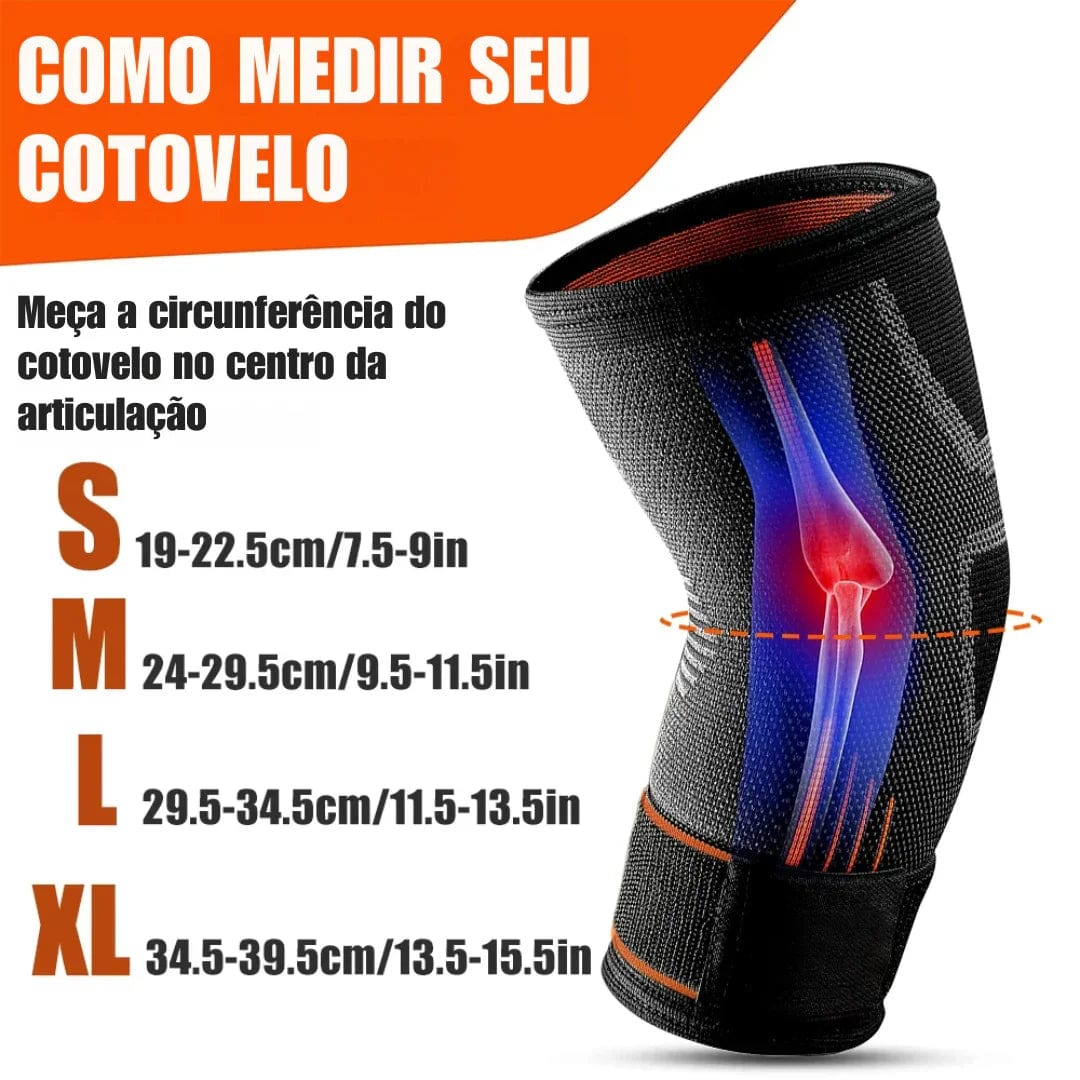 Braçadeira de Compressão para Cotovelo - Alívio Rápido e Ajustável