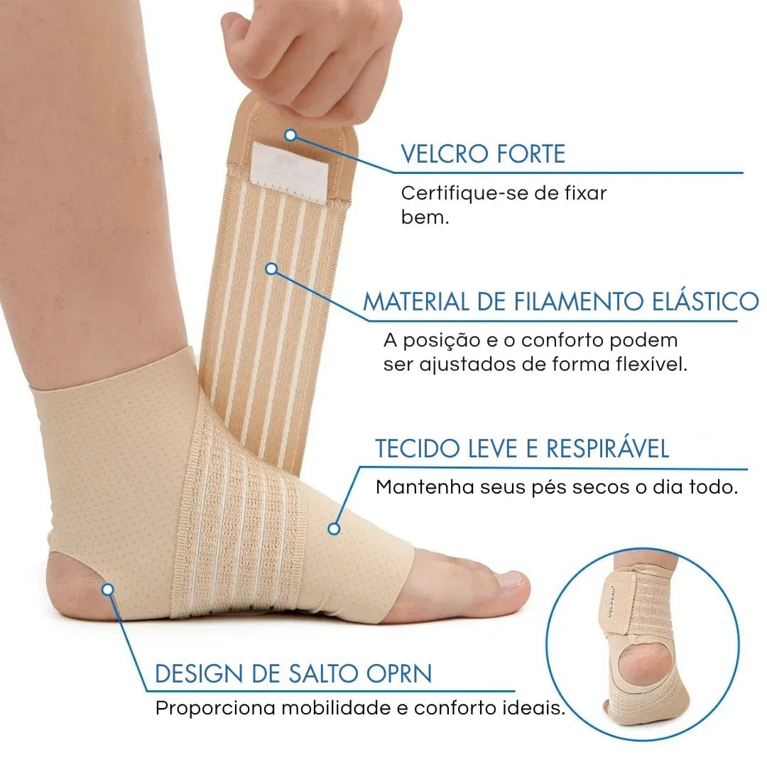 Suporte de Compressão para Tornozelo e Pé - Alívio de Dores Rápido