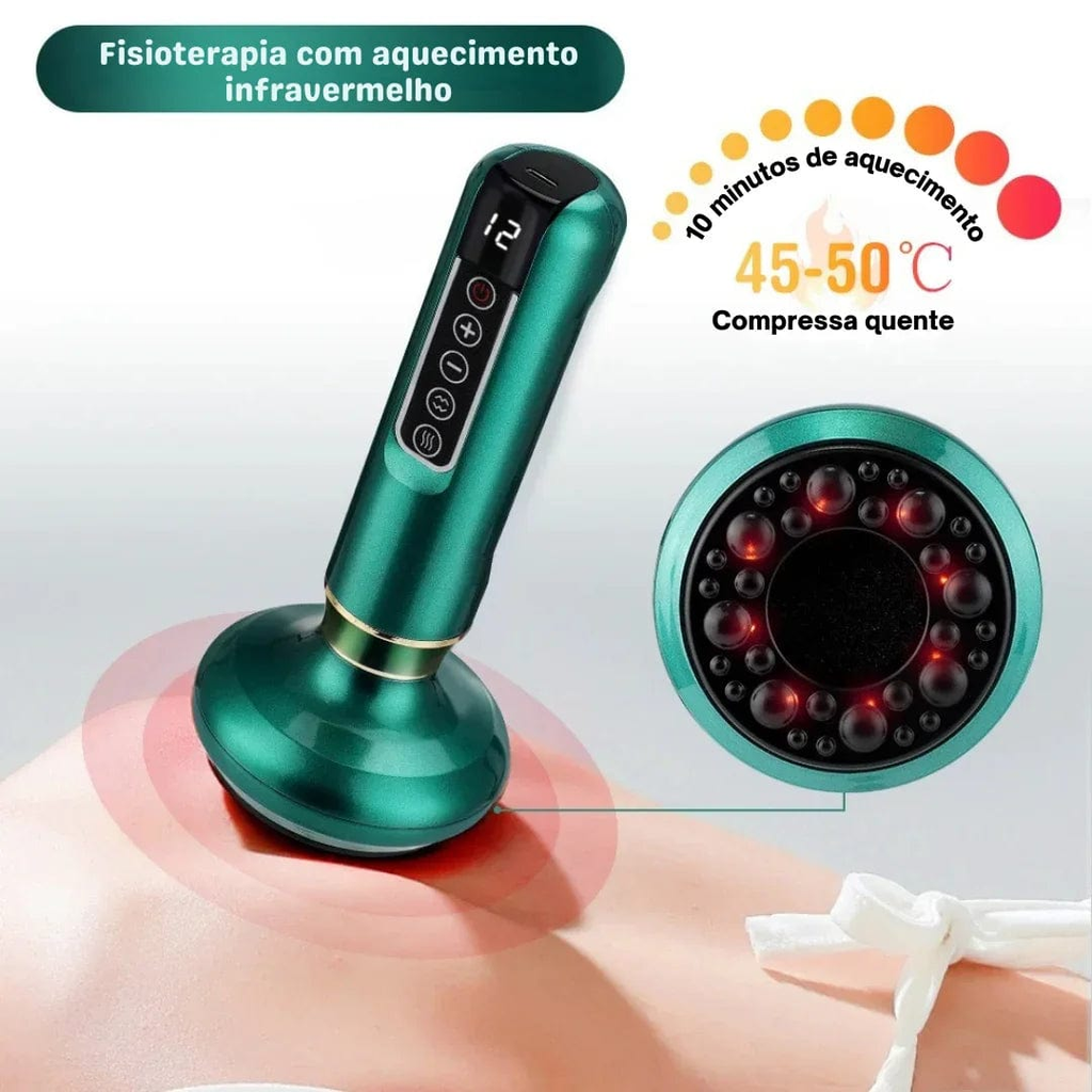 massageador elétrico com infravermelho e 12 níveis de sucção