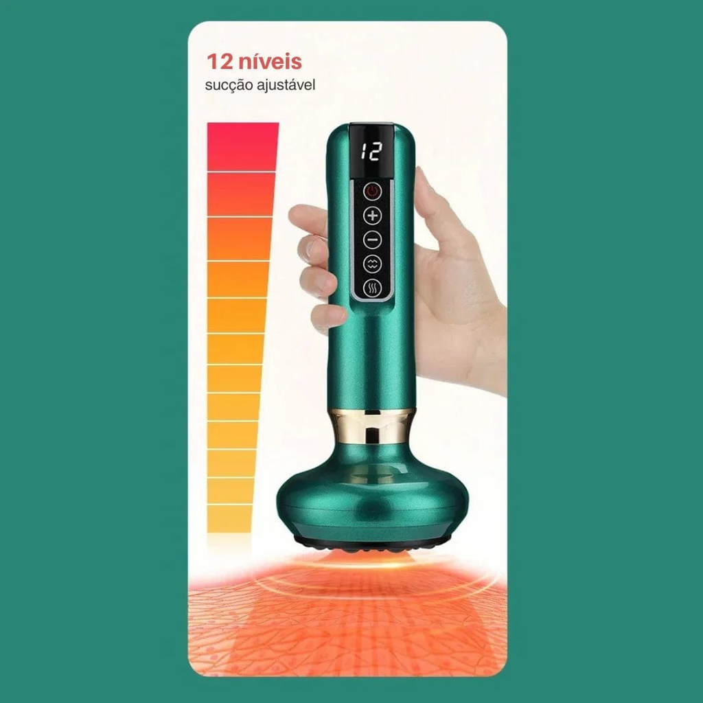 massageador elétrico com infravermelho e 12 níveis de sucção