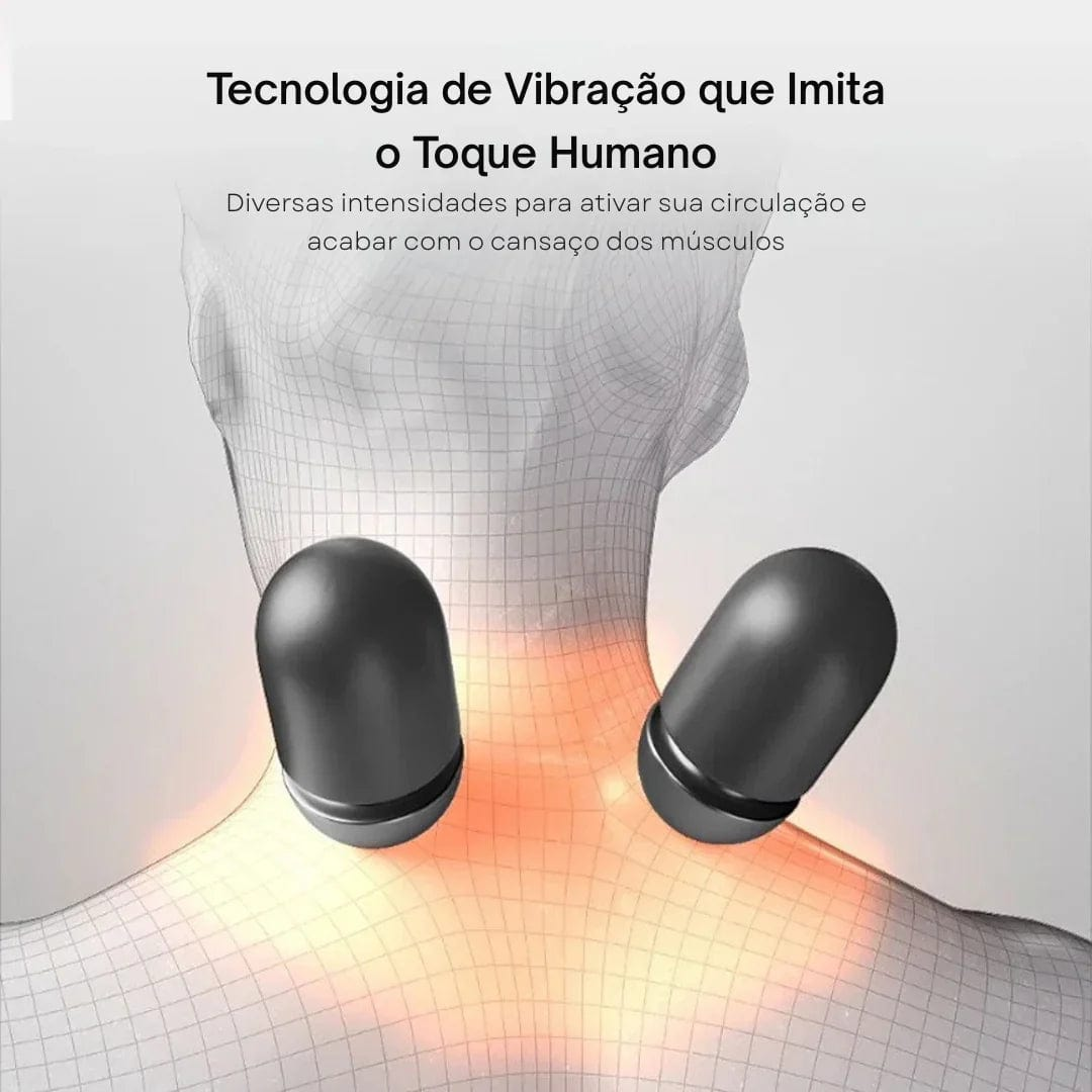 Travesseiro Massageador com Calor e Vibração para Alívio Cervical